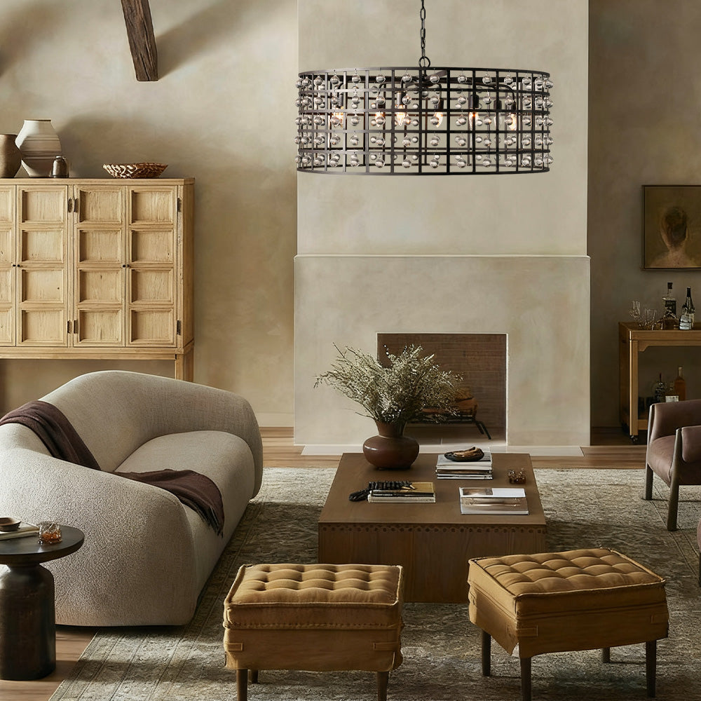 La Cage Round Chandelier-Chandelier-Jecanoli