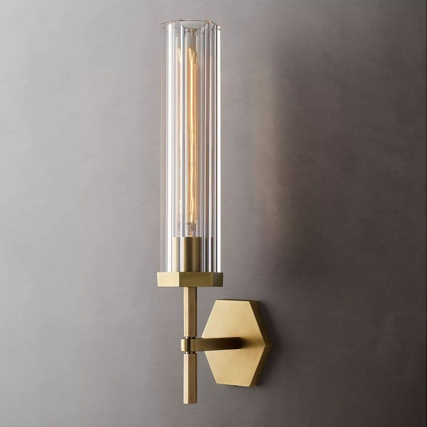 Lambert Hexagonal Grand Wall Sconce 19¼"H-Wall Sconce-Jecanoli