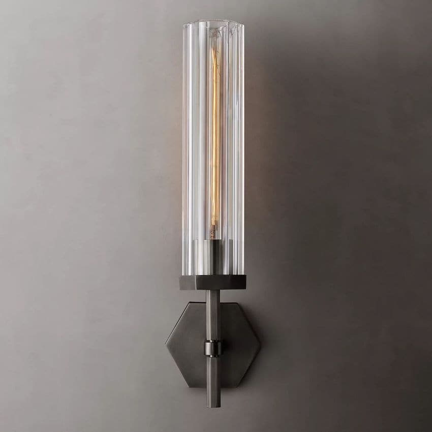 Lambert Hexagonal Grand Wall Sconce 19¼"H-Wall Sconce-Jecanoli