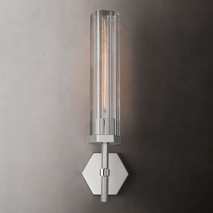 Lambert Hexagonal Grand Wall Sconce 19¼"H-Wall Sconce-Jecanoli