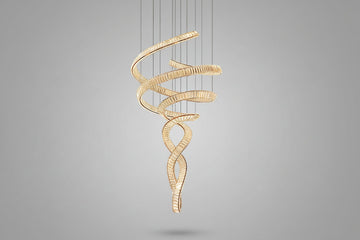 Tall Twisting Glass Staircase Chandelier-Chandelier-Jecanoli