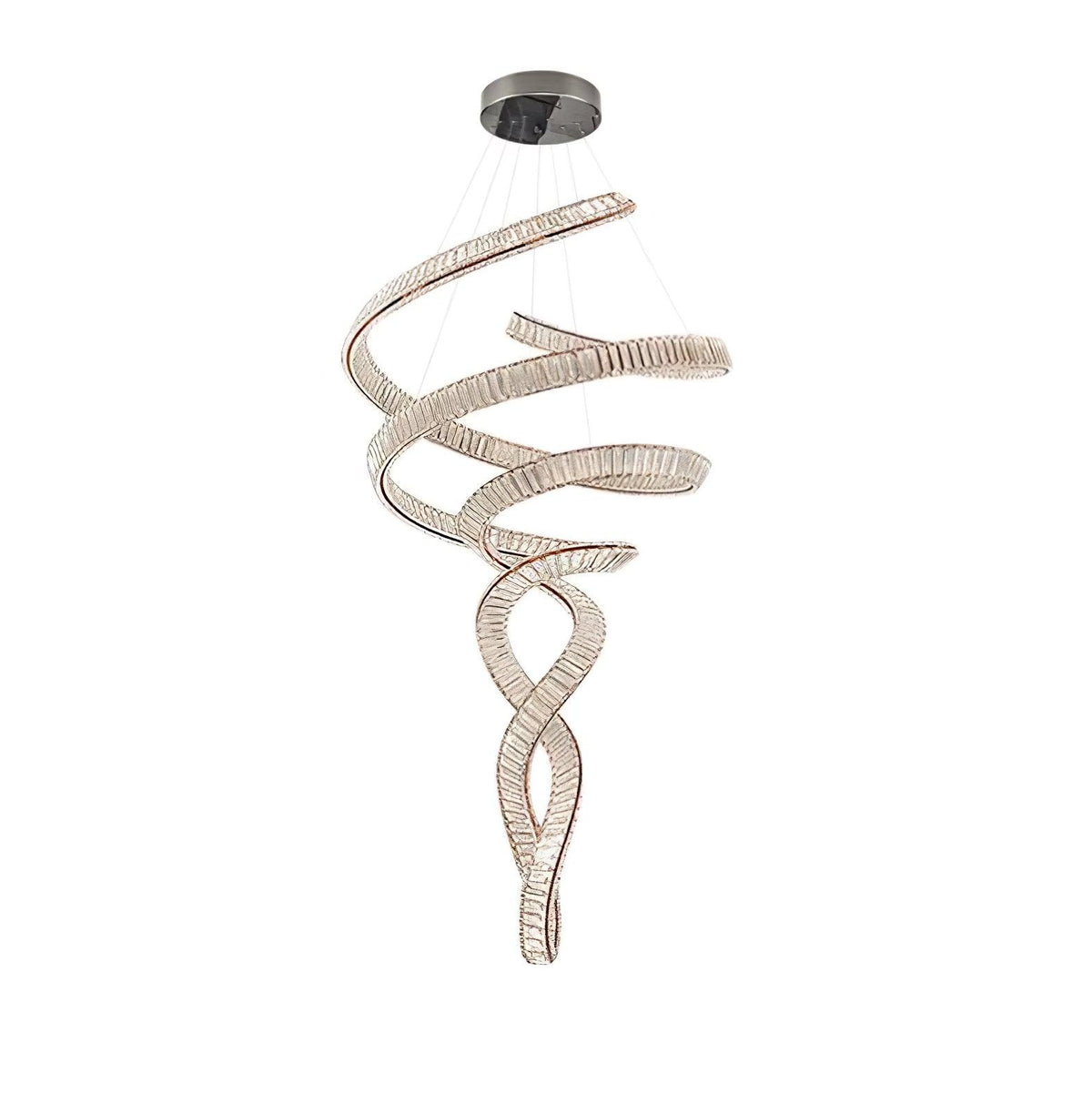 Tall Twisting Glass Staircase Chandelier-Chandelier-Jecanoli