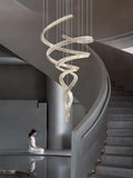 Tall Twisting Glass Staircase Chandelier-Chandelier-Jecanoli