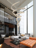 Tall Twisting Glass Staircase Chandelier-Chandelier-Jecanoli
