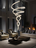 Tall Twisting Glass Staircase Chandelier-Chandelier-Jecanoli