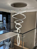 Tall Twisting Glass Staircase Chandelier-Chandelier-Jecanoli