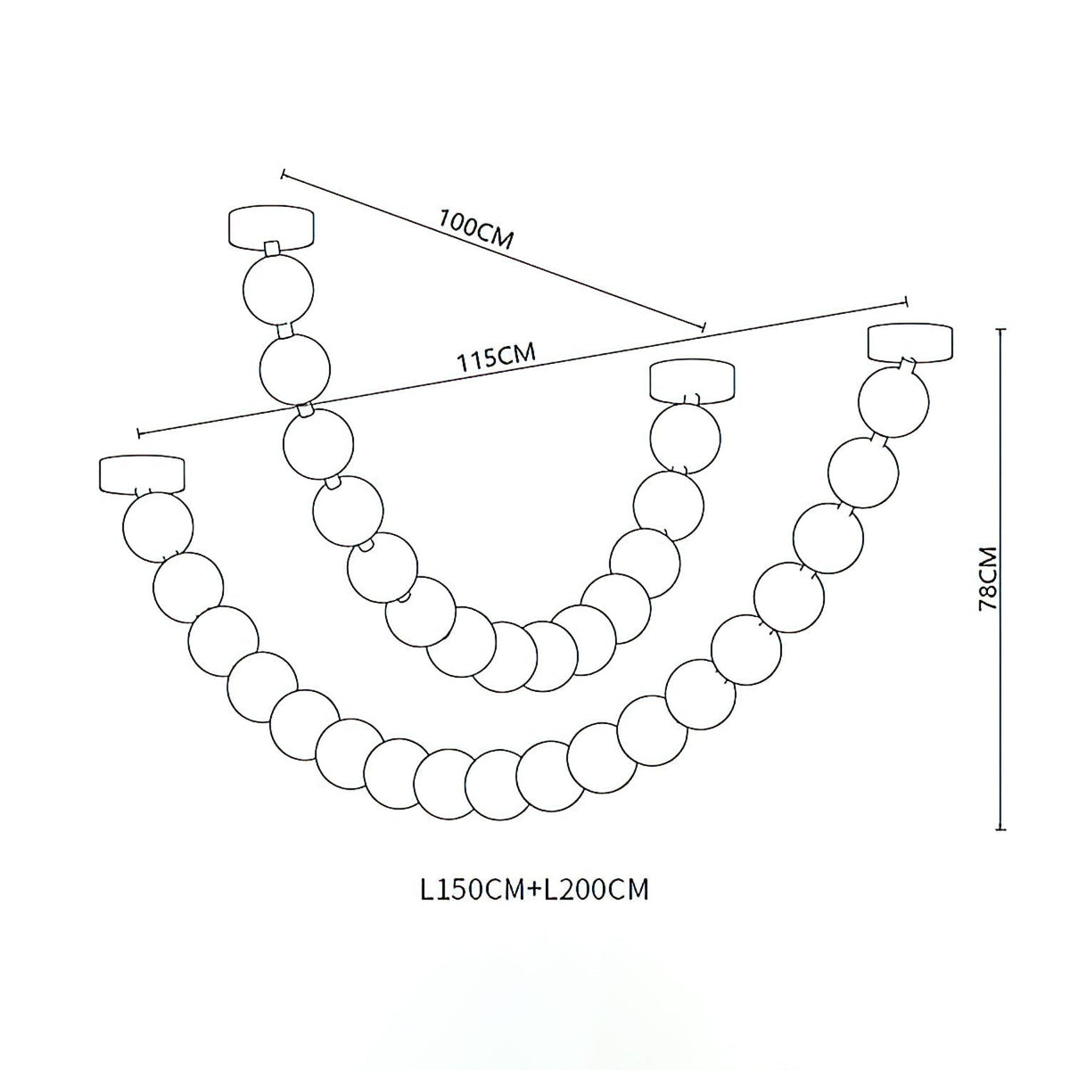 Strand Necklace Chandelier-Chandelier-Jecanoli