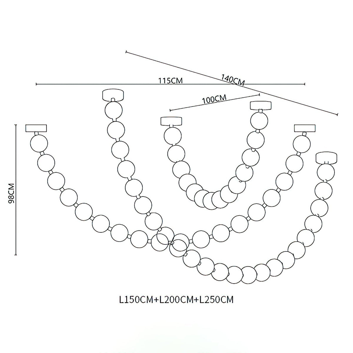 Strand Necklace Chandelier-Chandelier-Jecanoli