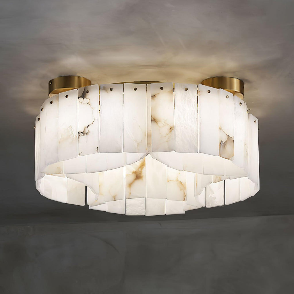 Luxe Alabaster Brass Ceiling Lamp