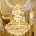 Luxury Extra Large Round Ceiling Lighting Fixture Stately Crystal Chandelier For Foyer Entryway/ Entrance
