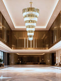 Light Luxury Post-modern Gold Crystal Large Chandelier for Villa Duplex Apartment Staircase Void Hotel Lobby Project LightMJ-6002-200H 53