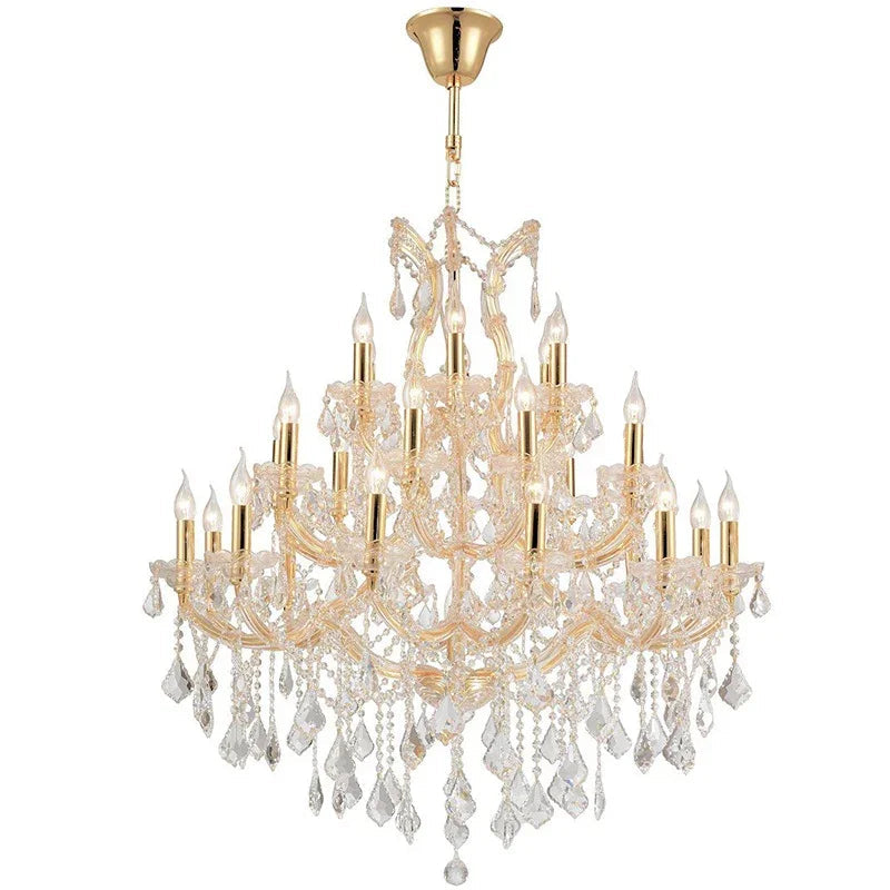 37'' Big Chandelier 28 Lights Maria Theresa Crystal Chandelier for Living Room MT01L28C-吊灯-Jecanoli