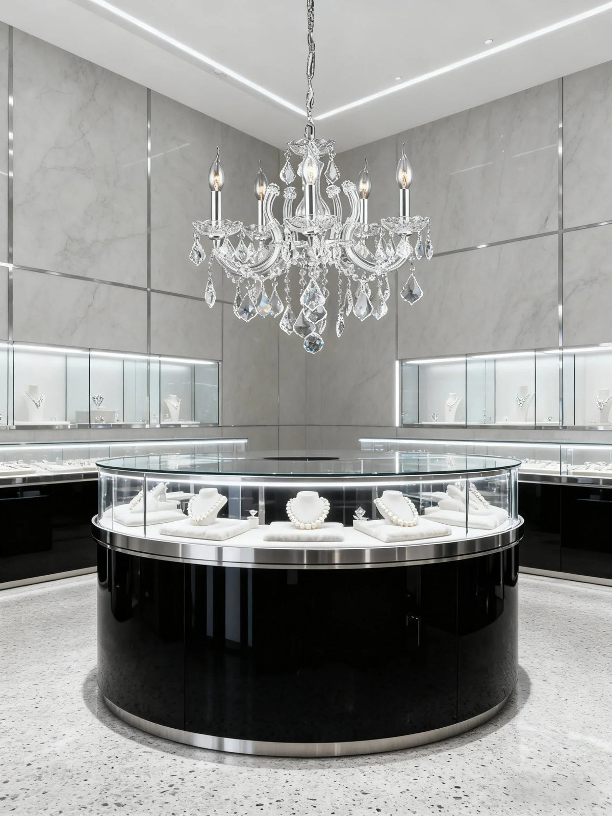 18'' Wide Small Chandelier 5 Lights Maria Theresa Crystal Chandelier MT01L5C-吊灯-Jecanoli