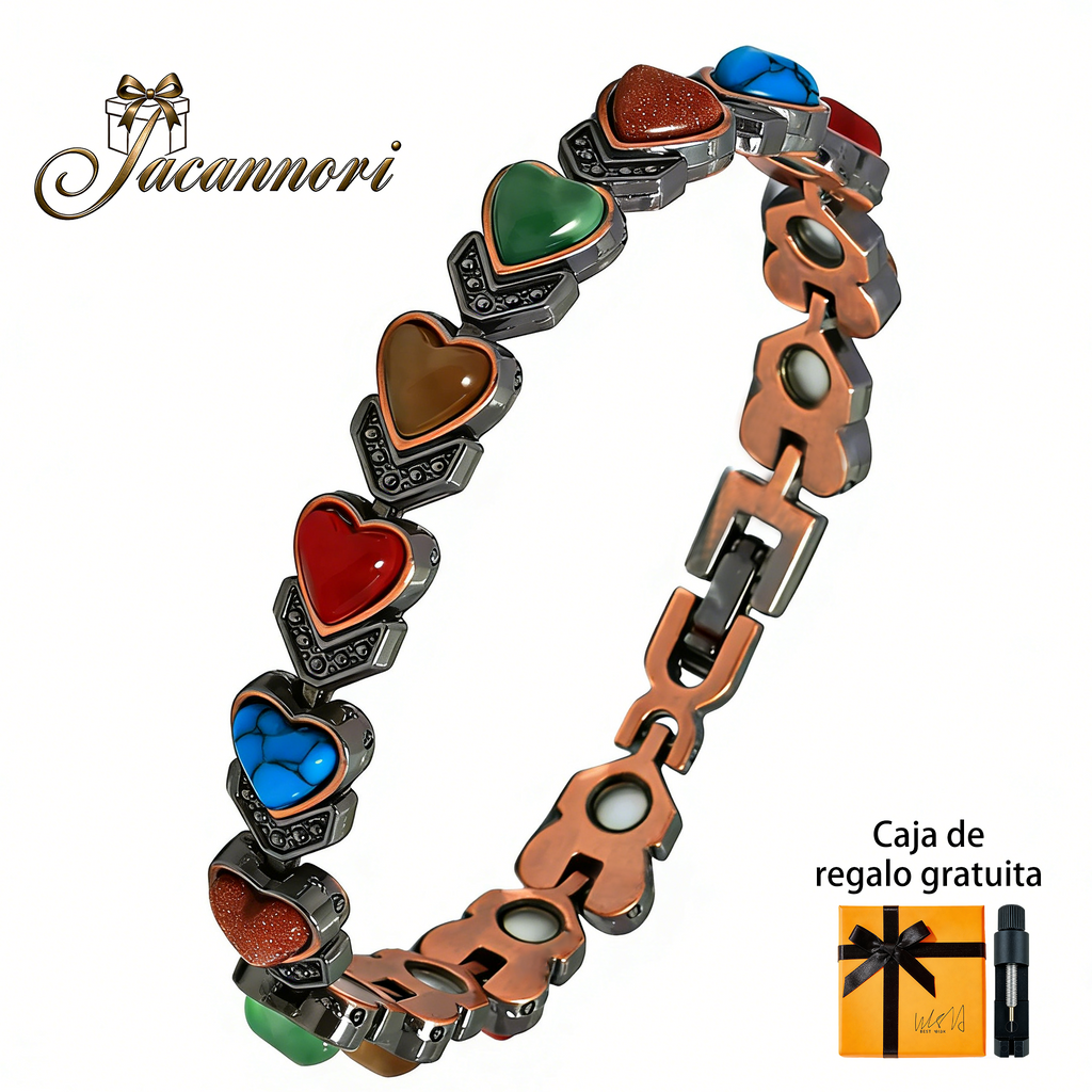 Magnetic Heart Gemstone Therapy Bracelet