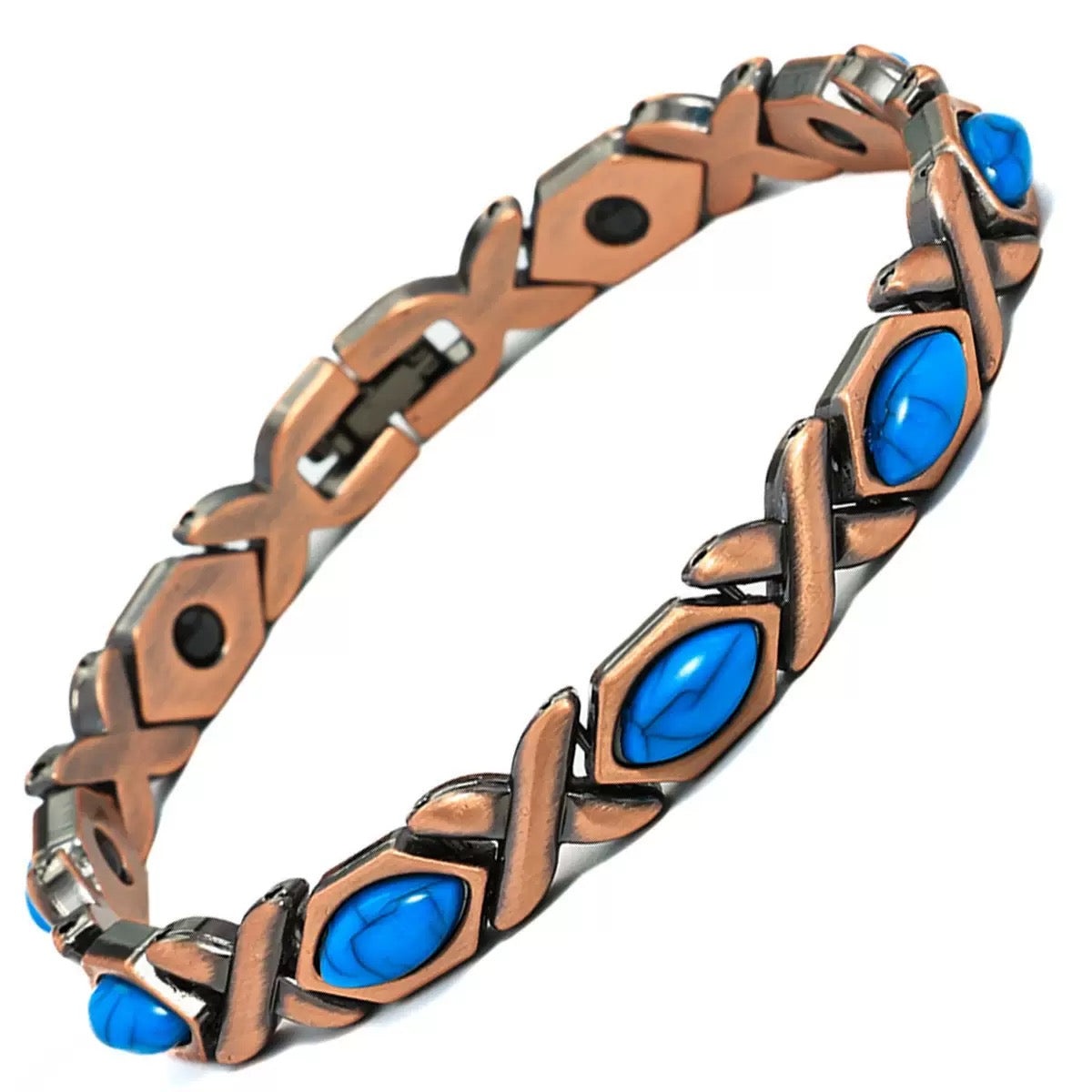 Magnetic Heart Gemstone Therapy Bracelet