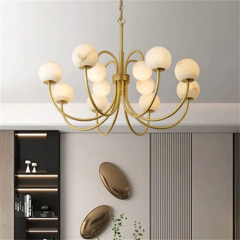 Alabaster Bloom Chandelier-Chandelier-Jecanoli