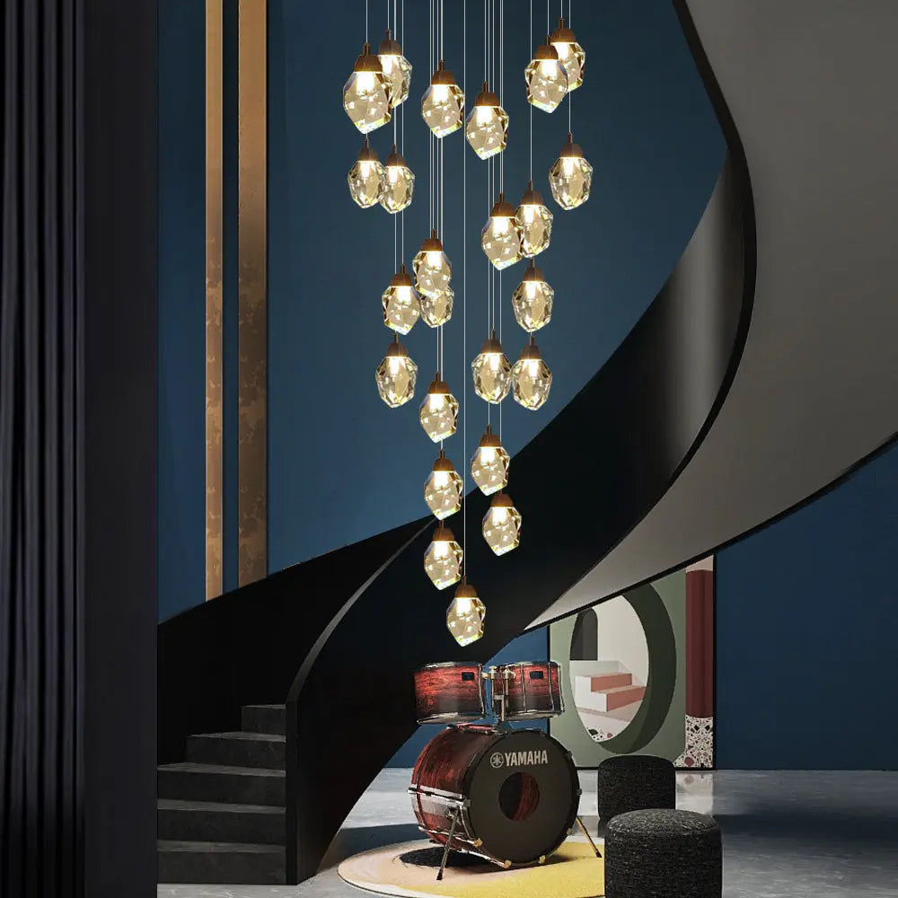 Eve Modern Crystal Chandelier for Staircase-Jecanoli