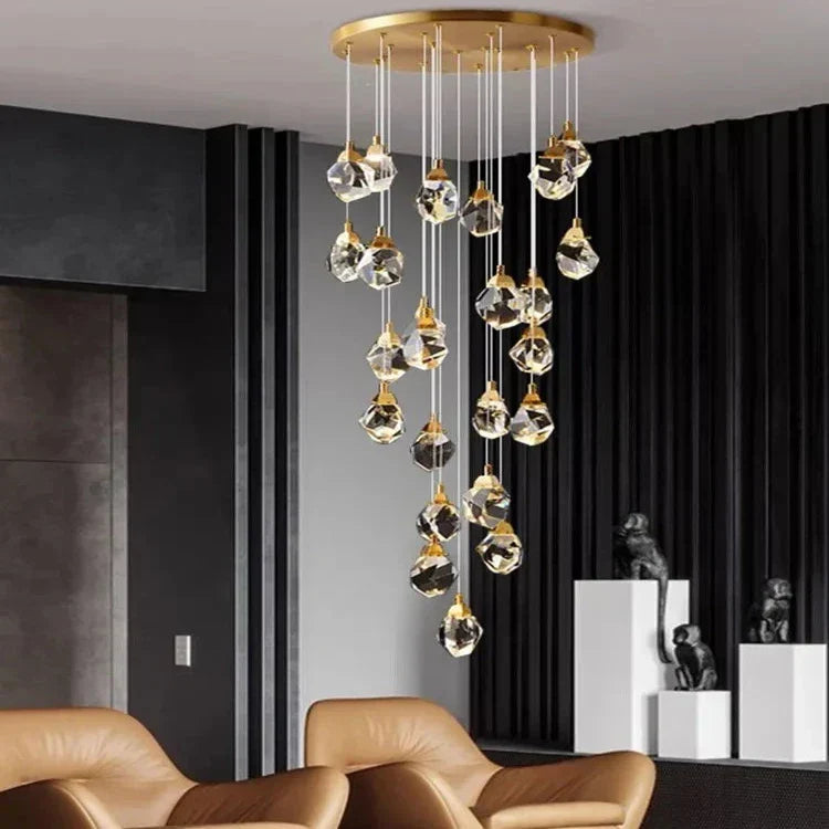 Eve Modern Crystal Chandelier for Staircase-Jecanoli