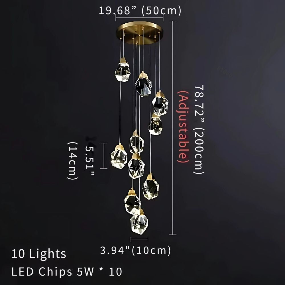 Eve Modern Crystal Chandelier for Staircase-Jecanoli
