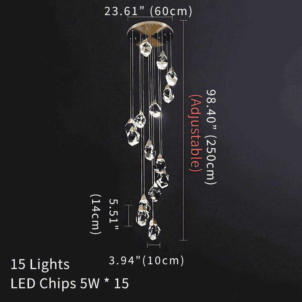 Eve Modern Crystal Chandelier for Staircase-Jecanoli
