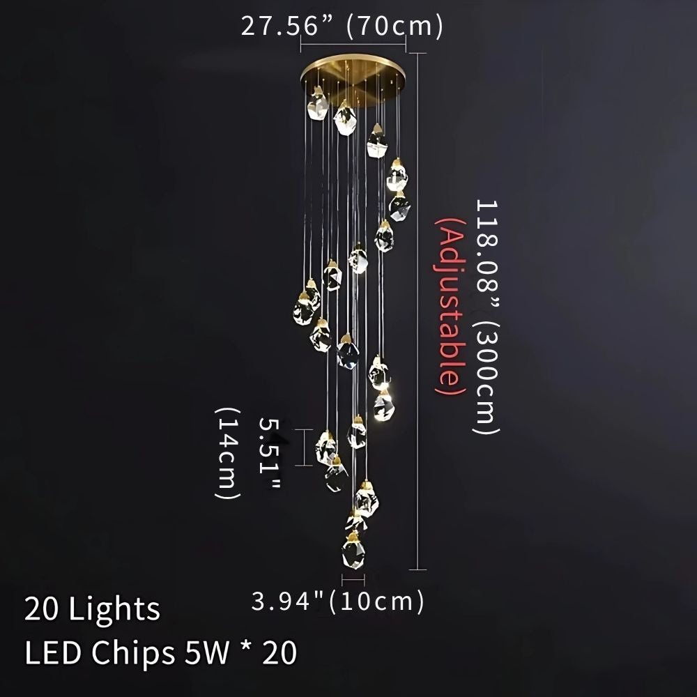 Eve Modern Crystal Chandelier for Staircase-Jecanoli