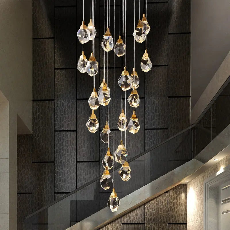 Eve Modern Crystal Chandelier for Staircase-Jecanoli