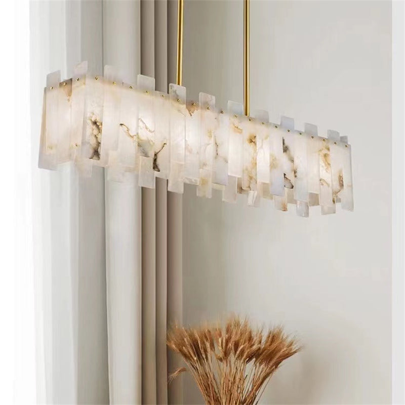 Modern Alabaster Linear Chandelier-chandeliers for dining room,chandeliers for stairways,chandeliers for foyer,chandeliers for bedrooms,chandeliers for kitchen,chandeliers for living room-Jecanoli