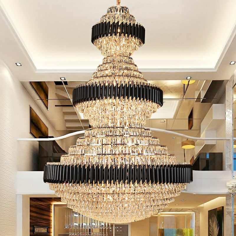 JE free shipping global newest and good quality light fixture of all kinds customization D 70.9'' * H 102.4'' huge fancy stunning crystal chandelier for high ceiling
