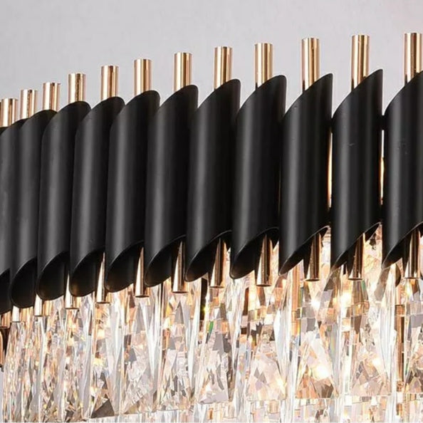 JE extra large black and golden iron crystal chandelier