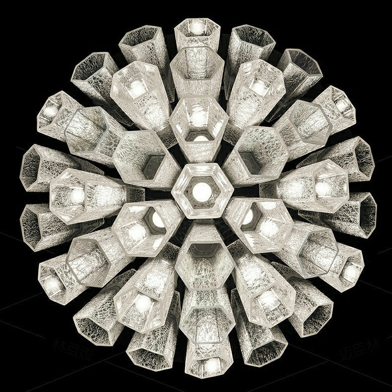 Modern Living Room Round Flush Mounted Chandelier Crystal Glass Ceiling Light Fixture For Bedroom