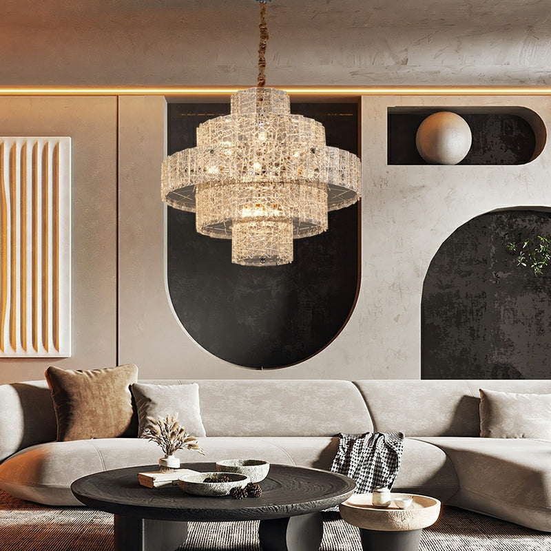 Modern Luxury Living Room Restaurant Hotel Bistro Chandelier Large Round Ceiling Lighting Fixture For Foyer Entryway Decor