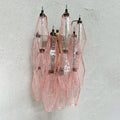 Murano Poliedri Pink Glass Wall Sconces-Wall Lamp-Jecanoli