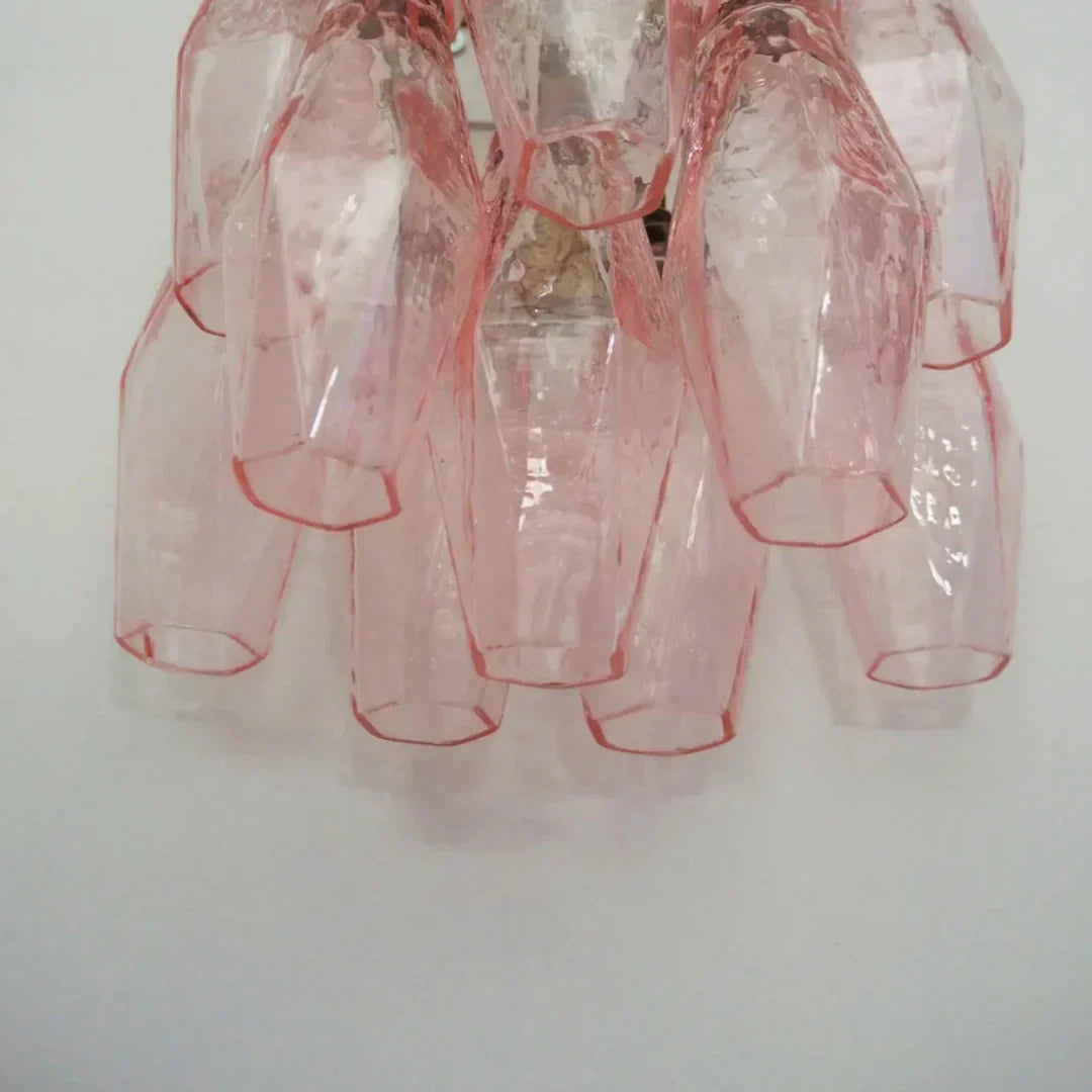 Murano Poliedri Pink Glass Wall Sconces-Wall Lamp-Jecanoli