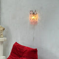 Murano Poliedri Pink Glass Wall Sconces-Wall Lamp-Jecanoli