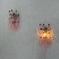 Murano Poliedri Pink Glass Wall Sconces-Wall Lamp-Jecanoli