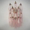 Murano Poliedri Pink Glass Wall Sconces-Wall Lamp-Jecanoli