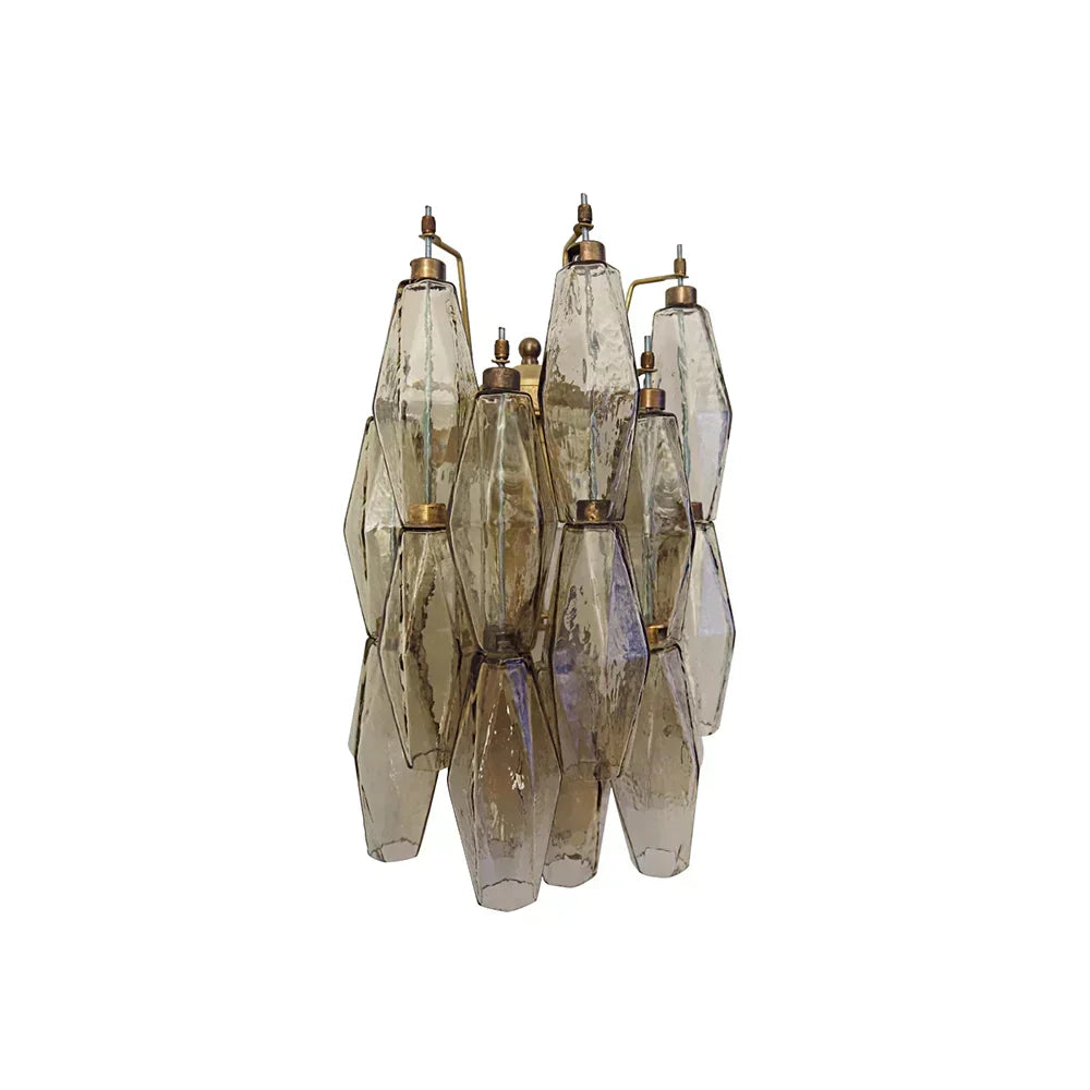Murano Poliedri Smoked Glass Wall Sconces 9.8"-Wall Sconces-Jecanoli