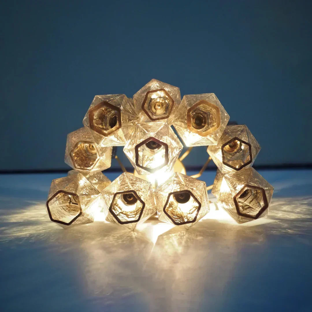 Murano Poliedri Smoked Glass Wall Sconces 9.8"-Wall Sconces-Jecanoli