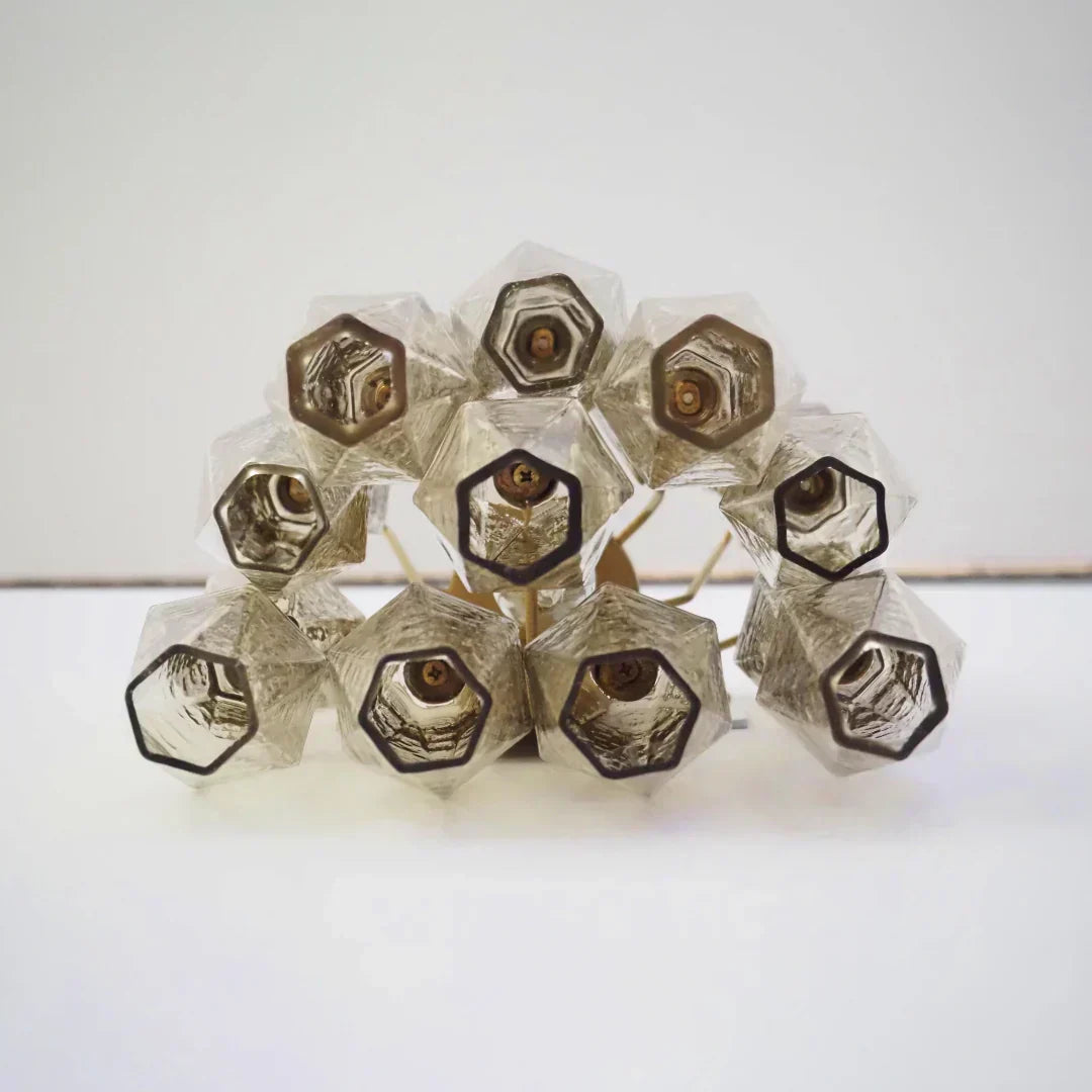 Murano Poliedri Smoked Glass Wall Sconces 9.8"-Wall Sconces-Jecanoli
