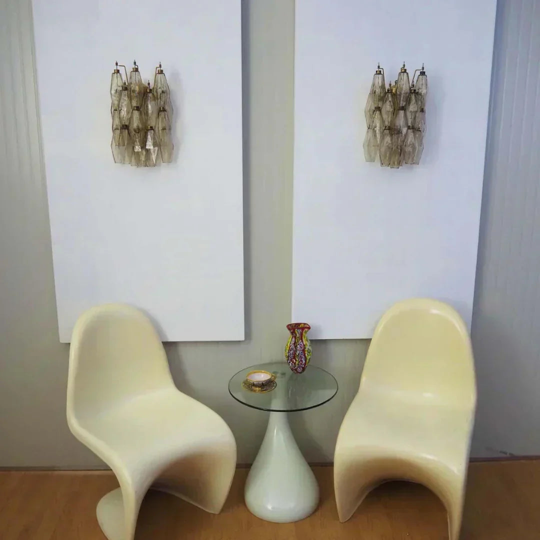 Murano Poliedri Smoked Glass Wall Sconces 9.8"-Wall Sconces-Jecanoli
