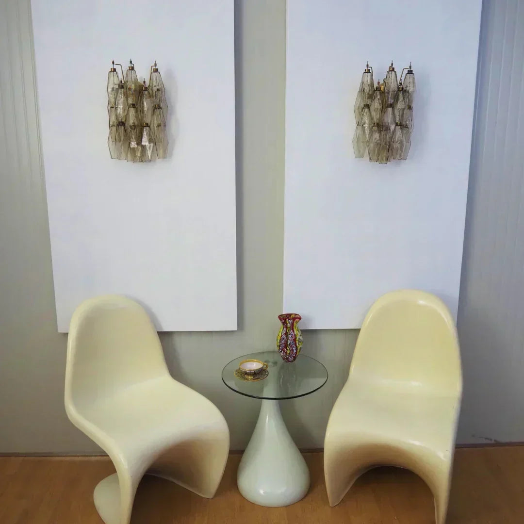 Murano Poliedri Smoked Glass Wall Sconces 9.8"-Wall Sconces-Jecanoli