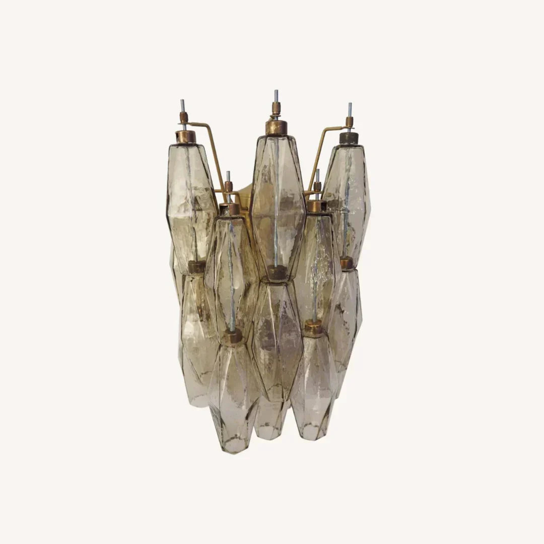 Murano Poliedri Smoked Glass Wall Sconces 9.8"-Wall Sconces-Jecanoli