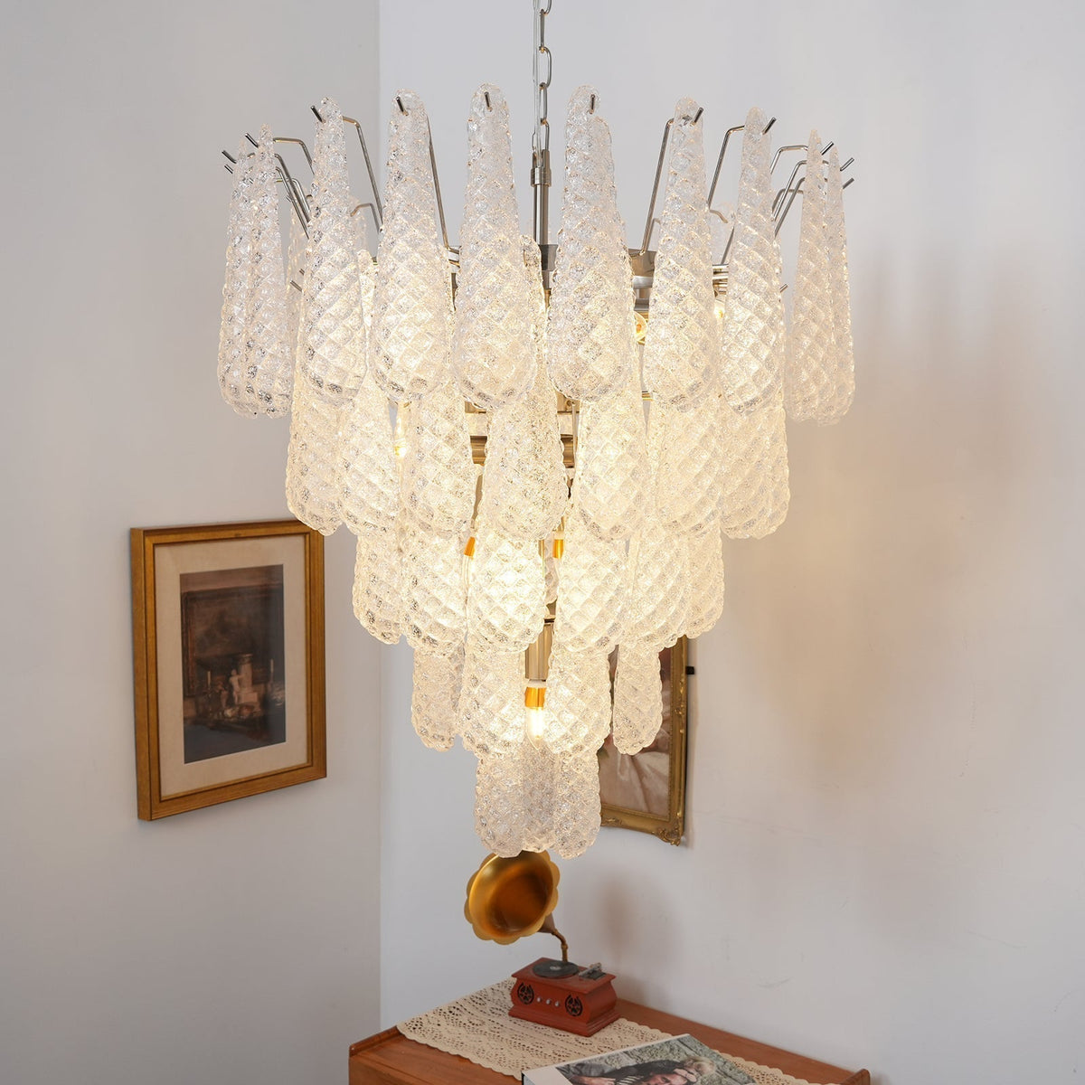Exquisite Murano Glass Dewdrop Chandelier-Chandelier-Jecanoli