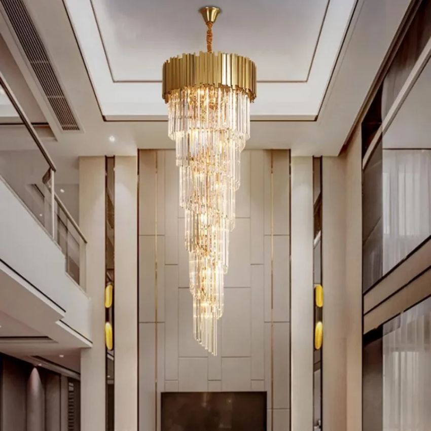 Ryan Golden Modern Crystal Chandelier-Chandelier-Jecanoli