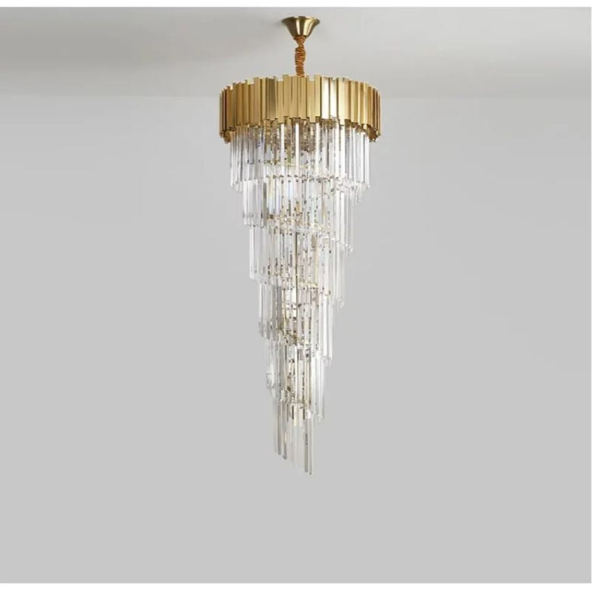 Ryan Golden Modern Crystal Chandelier-Chandelier-Jecanoli
