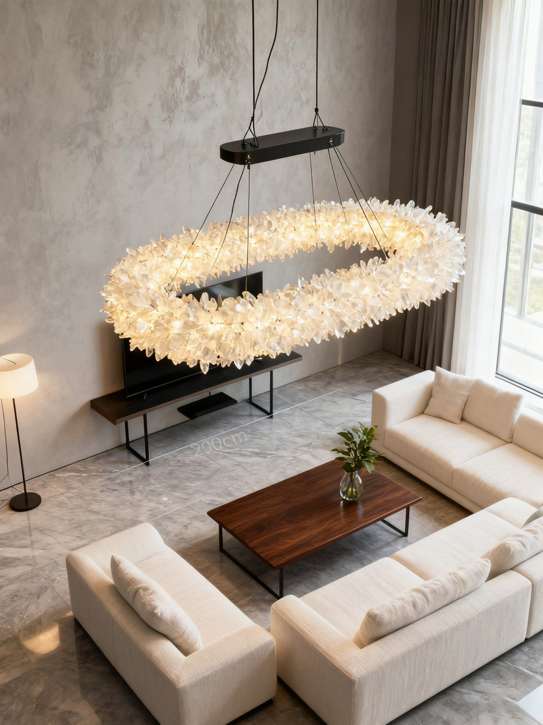 47'' Oval Modern Clear Geode Quartz Crystal Chandelier for Dining Room-现代灯-Jecanoli