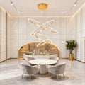 (16+24+31.5+40) Inch 4 Rings Quartz Crystal Chandelier Modern Suspended Hanging Light-现代灯-Jecanoli