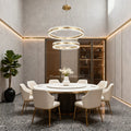 Double Round Rings Quartz Crystal Chandelier Hanging Modern Chandelier for Living Room-现代灯-Jecanoli