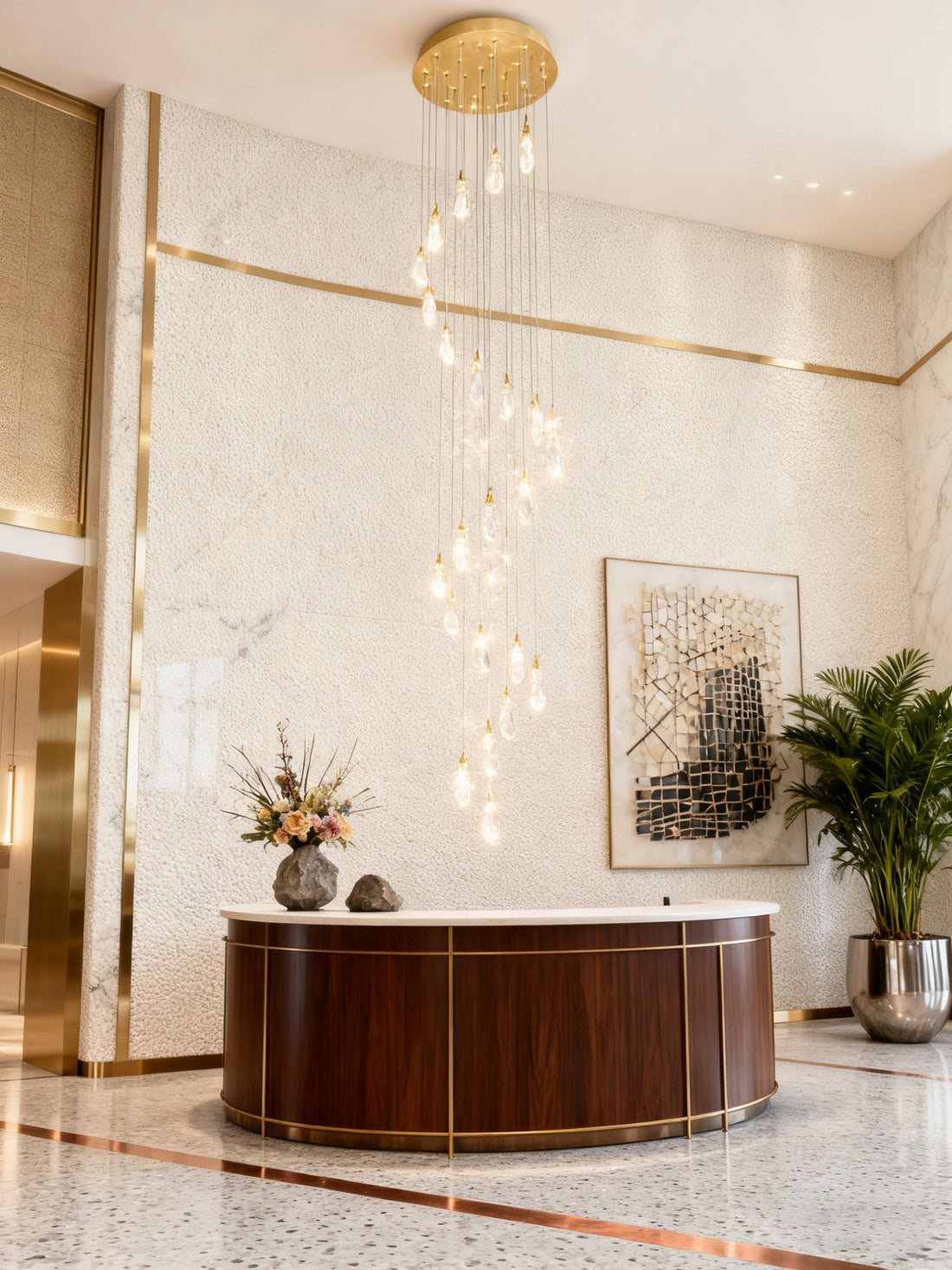 24 Rock Crystal Long-eggplants Modern Chandelier 138 Inch Long Staircase Chandelier-现代灯-Jecanoli