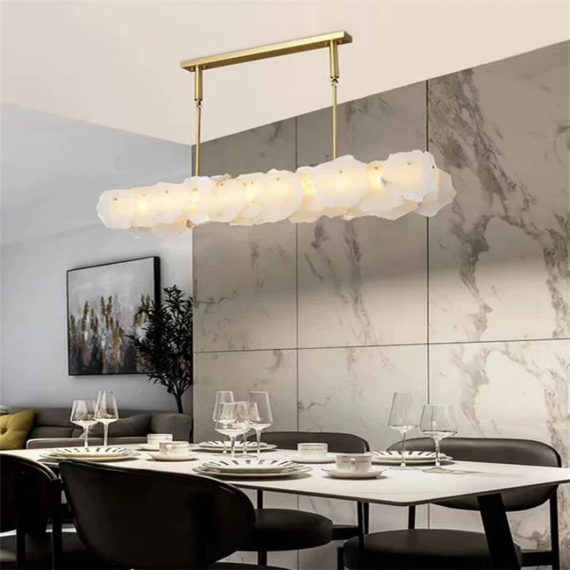 Sbulas Alabaster Linear Chandelier-Chandelier-Jecanoli